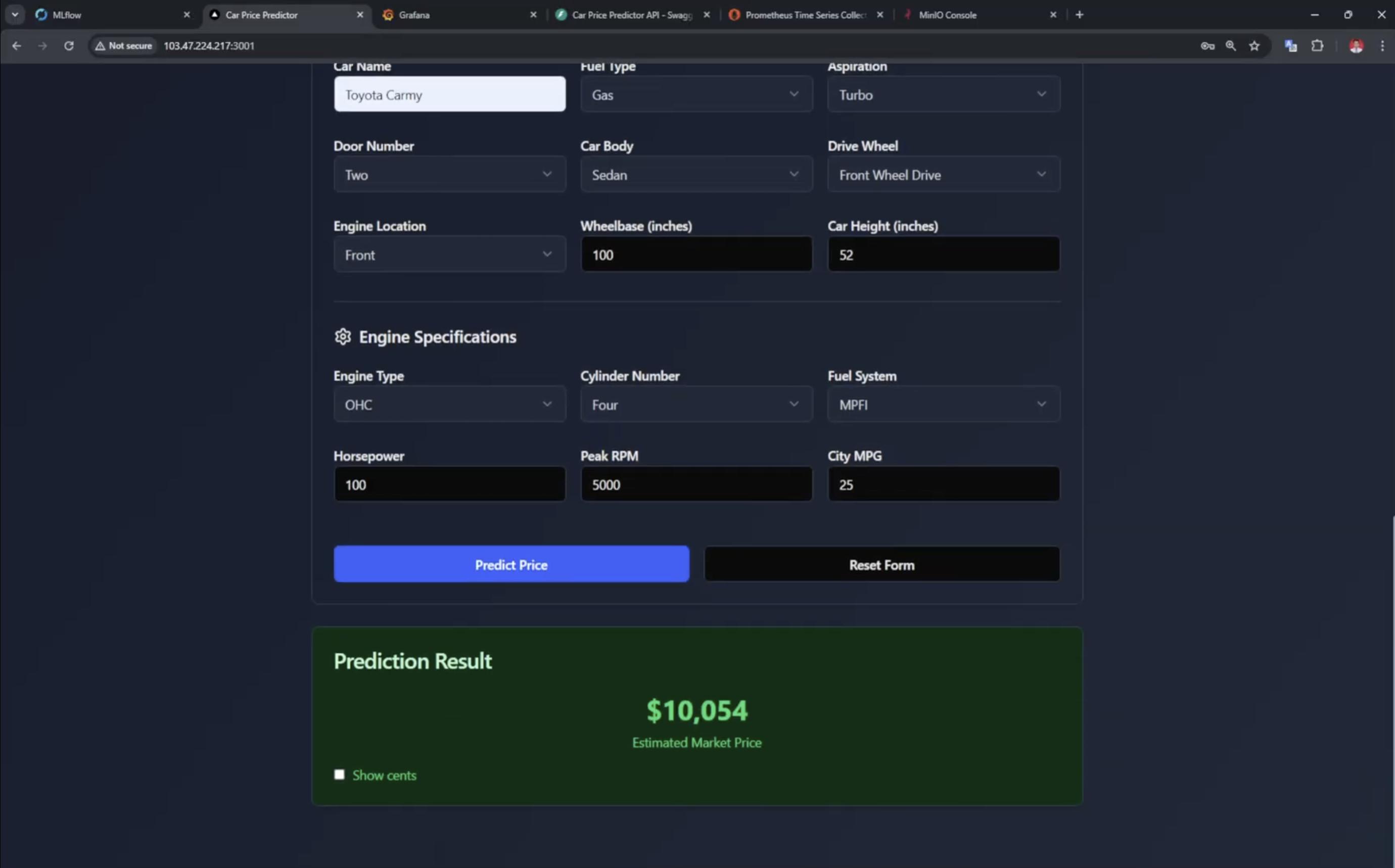 Car Price Prediction MLOps Pipeline